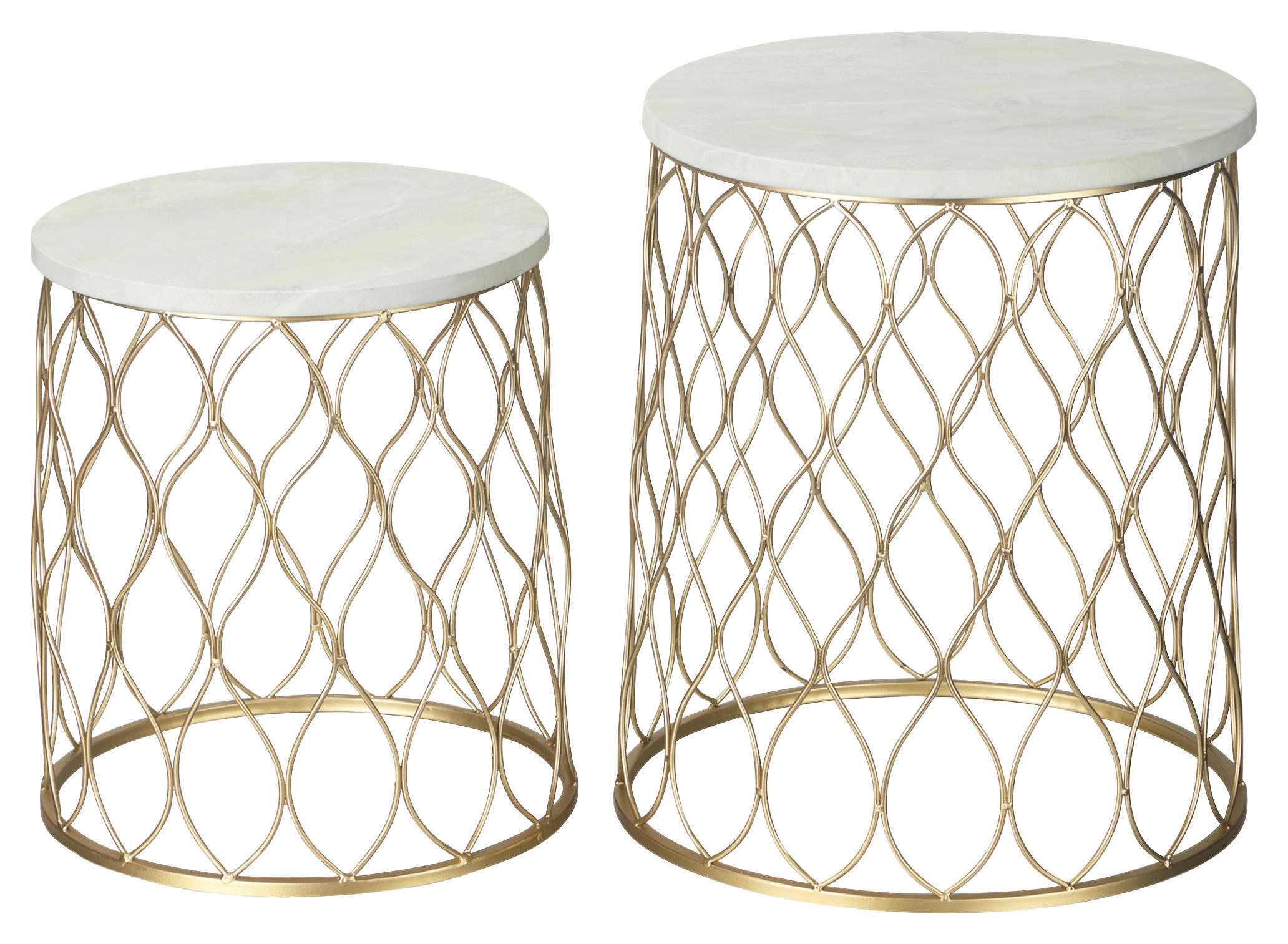 Outsunny Gartentisch Gartentisch - gold (41,00/41,00/46,00cm) - Outsunny