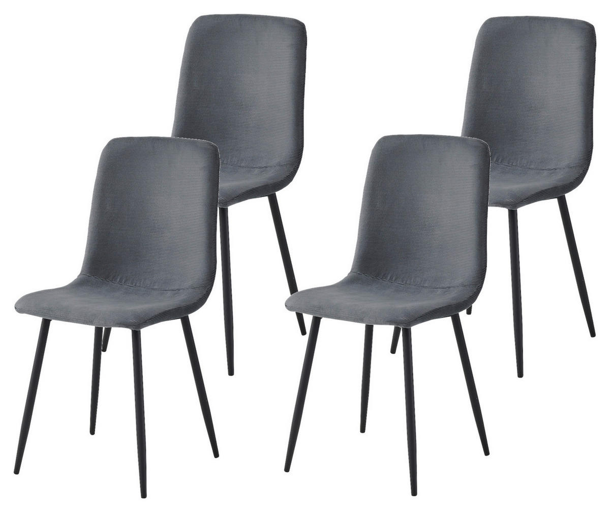 Stuhl Leipzig, 4er-Set anthrazit Microfaser B/H/T: ca. 44x92x54 cm Leipzig, 4er-Set - anthrazit (44,00/92,00/54,00cm) - Hela