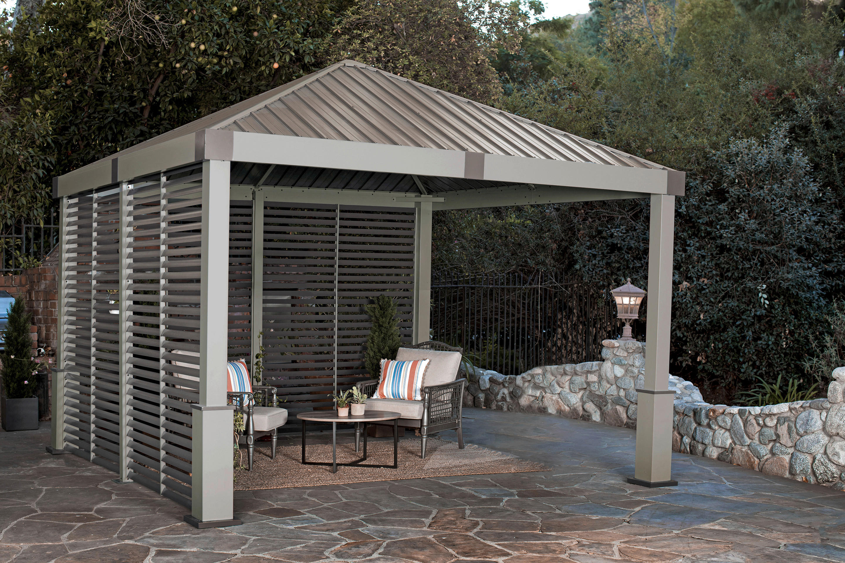 Sojag Pavillon Nanda champagner Aluminium B/H/L: ca. 363x313x363 cm Nanda - champagner/taupe (363,00/363,00/313,00cm) - Sojag