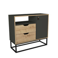 Kommode Dolores anthrazit Safir Nachbildung B/H/T: ca. 90x80x35 cm Dolores - anthrazit/Safir (90,00/80,00/35,00cm) - moebel17