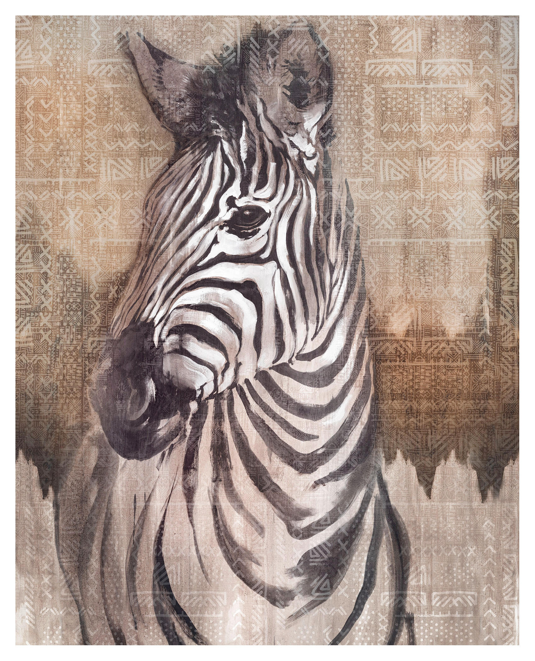 Komar Fototapete Zebra Tiere B/L: ca. 200x250 cm Zebra - (200,00/250,00cm) - Komar