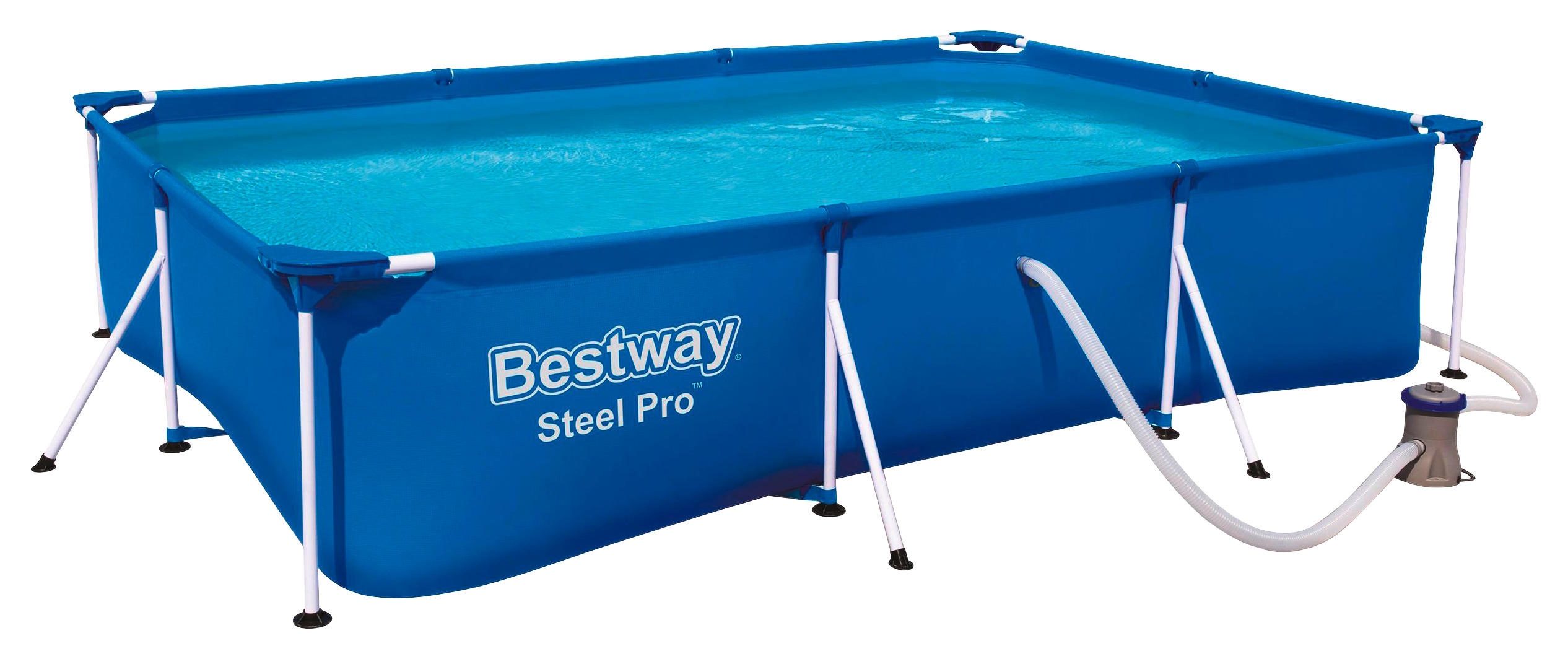 Bestway Pool Steel Pro Frame Pool-set B/h/l: Ca. 201x66x300 Cm Steel Pro Frame Pool-Set - blau (300,00/201,00/66,00cm)