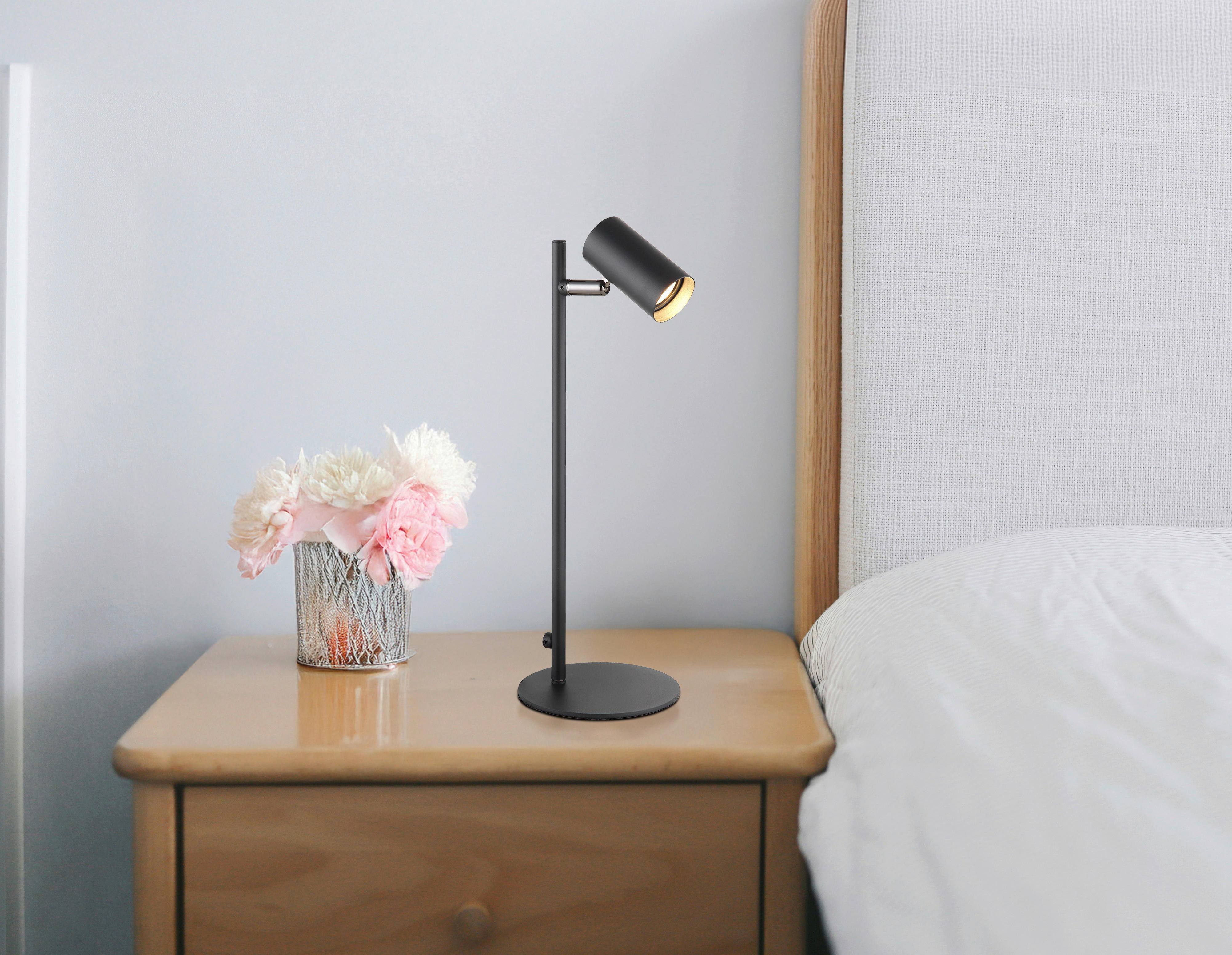 GLOBO Tischleuchte Tischleuchte-Este - schwarz/Chrom (14,00/5,00/36,50cm) - GLOBO