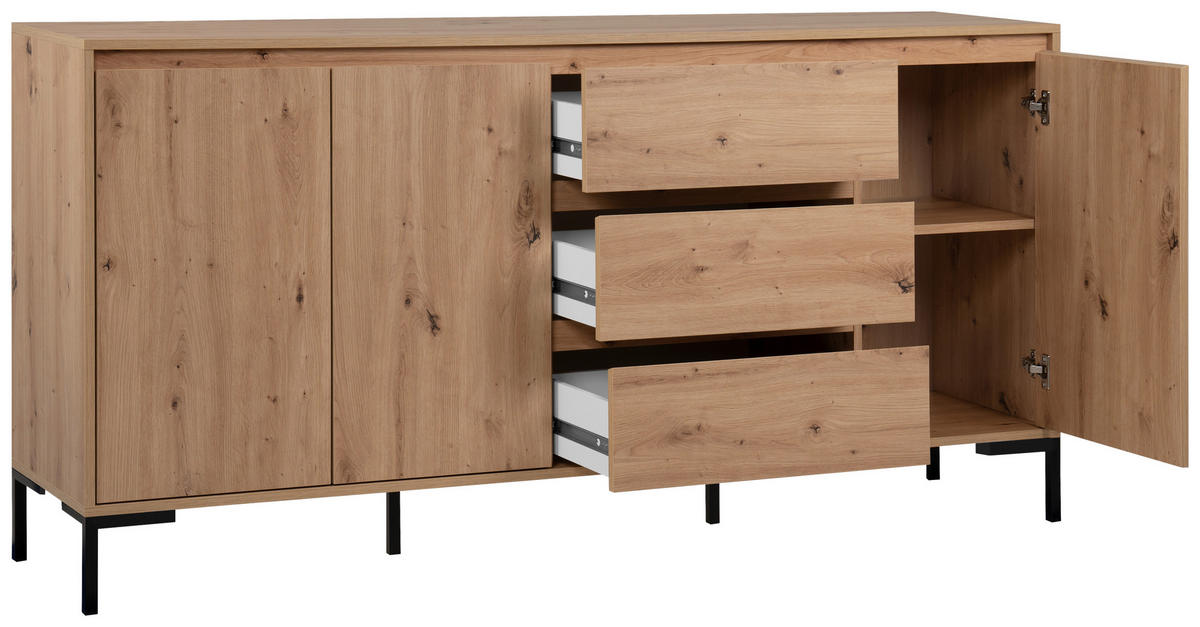 Sideboard Korsika Eiche Artisan Nachbildung B/H/T: ca. 170x87x40 cm Korsika - Eiche (170,00/87,00/40,00cm)