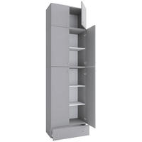 Büroschrank Lona grau weiß B/H/T: ca. 70x240x39 cm Lona - weiß/grau (70,00/240,00/39,00cm) - VCM Möbel