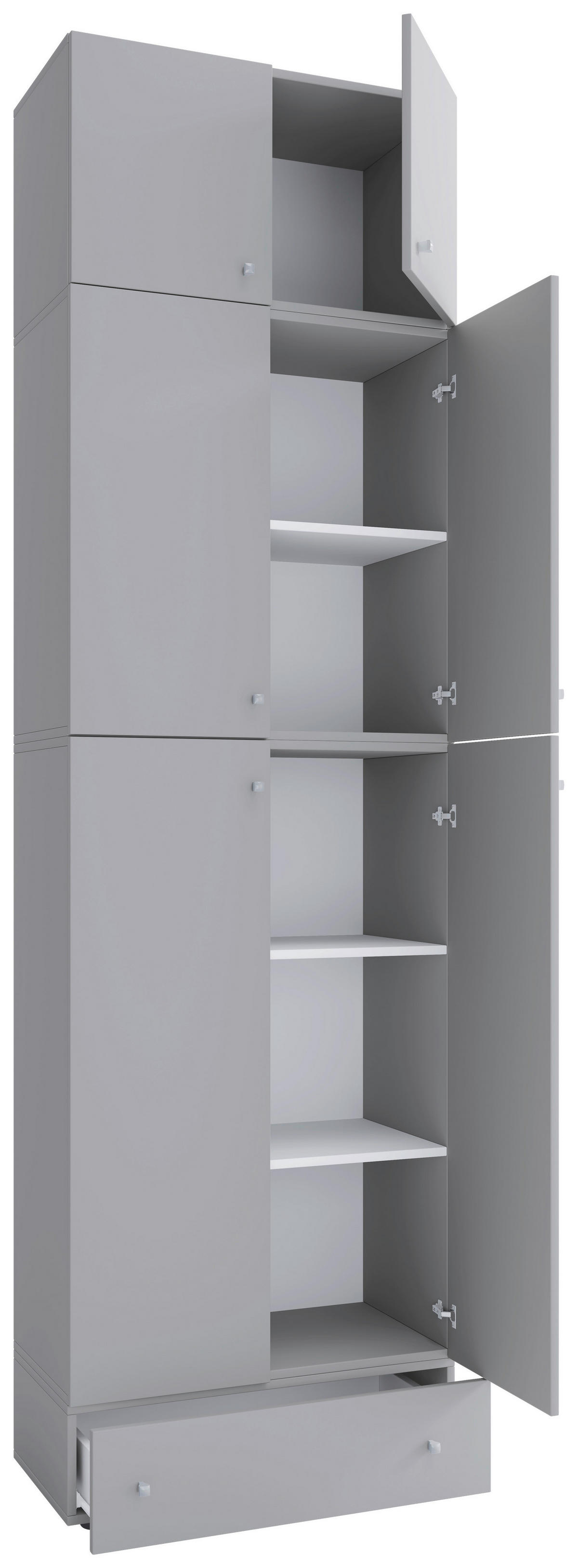 Büroschrank Lona grau weiß B/H/T: ca. 70x240x39 cm Lona - weiß/grau (70,00/240,00/39,00cm) - VCM Möbel