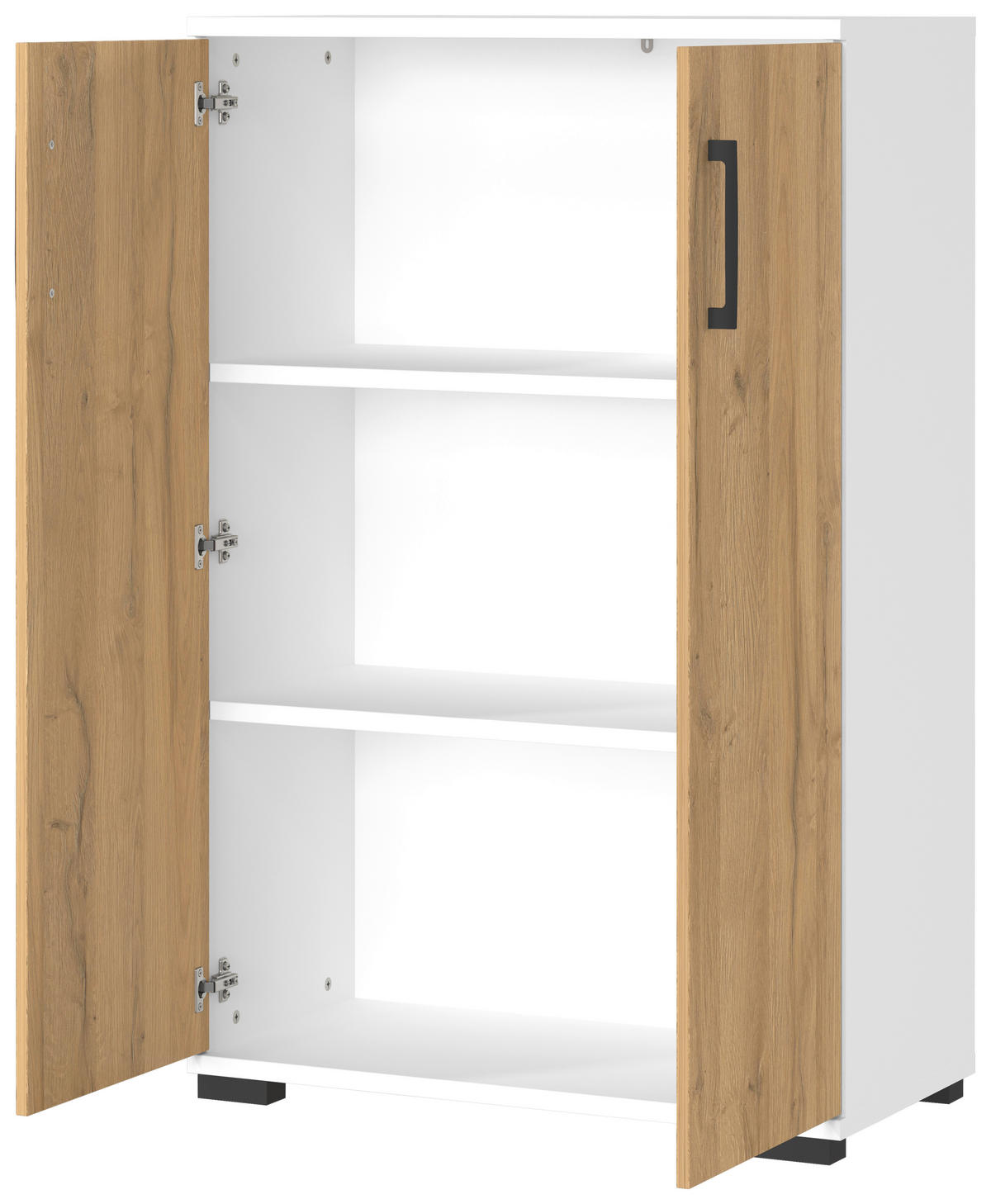 Aktenschrank 4247-559 Eiche Grand-Son Nachbildung weiß B/H/T: ca. 80x123x40 cm 4247-559 - Eiche/weiß (80,00/123,00/40,00cm) - Germania