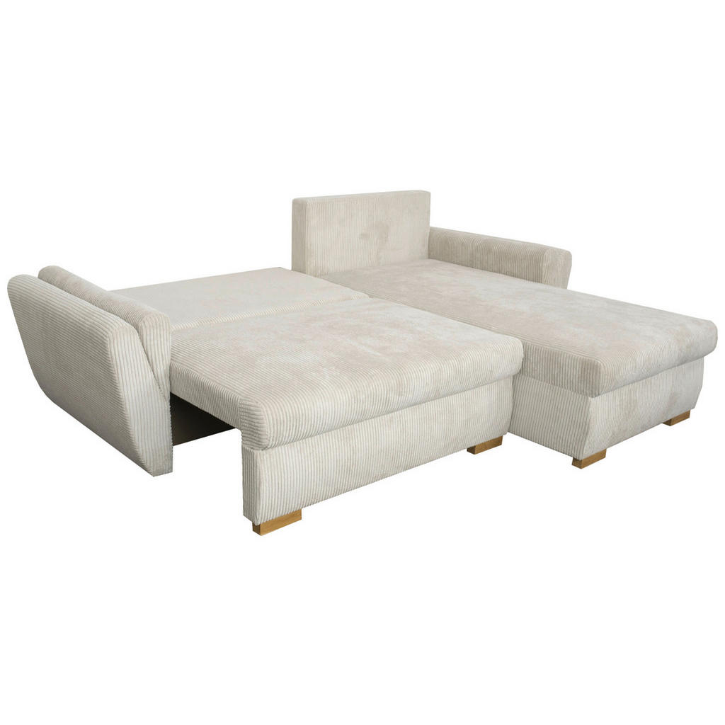 Thumbnail - Ecksofa Danzig beige Velourstoff B/H/T: ca. 229x86x167 cm