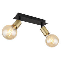 GLOBO Spot schwarz Metall B/H/T: ca. 6x10,5x25 cm E27 2 Brennstellen LILIANA - schwarz (6,00/10,50/25,00cm) - GLOBO