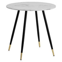 Esstisch weiß Marmor Optik H/D: ca. 76x75 cm Esszimmertisch - weiß (75,00/76,00cm) - Wohnling