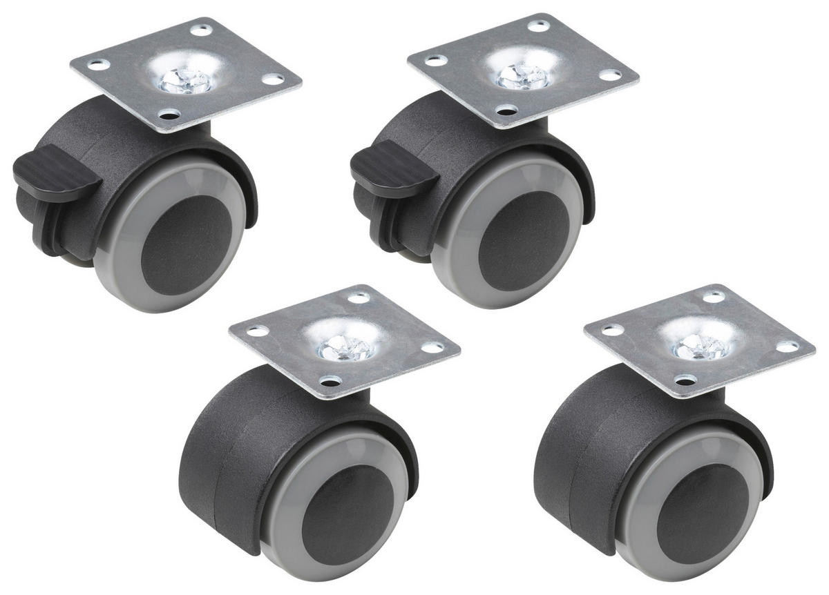 METAFRANC Doppelrollenset 4 tlg. Doppelrollenset_weich_4Stck. 40mm - METAFRANC
