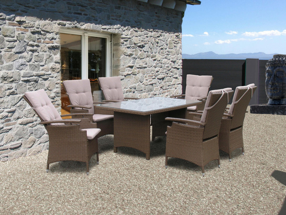 Grasekamp Gartentisch Coffee braun Polyrattan B/H/L: ca. 90x72x150 cm Coffee - braun (150,00/90,00/72,00cm) - Grasekamp