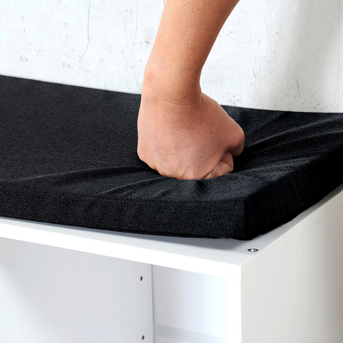 Kesper Schuhregal grün Spanplatte B/H/T: ca. 51,5x48x29,5 cm Schuhregal_mit_Sitzkissen - grün (51,50/48,00/29,50cm) - Kesper