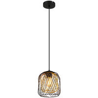 GLOBO Pendelleuchte DICHTI 15965HS schwarz Metall H/D: ca. 150x18 cm E27 1 Brennstellen DICHTI - schwarz (18,00/150,00cm) - GLOBO