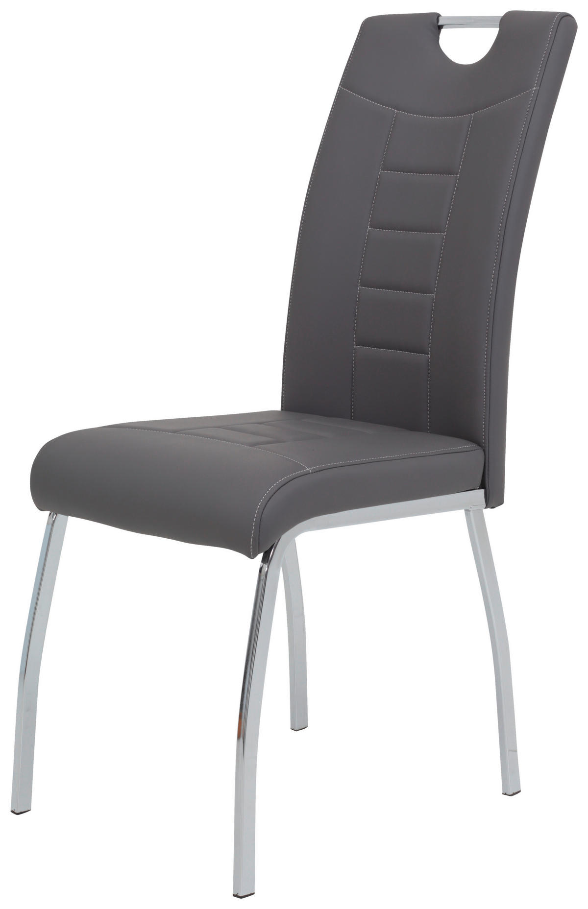 Stuhl Andrea 2er Set grau Kunstleder Metall B/H/T: ca. 43x100x64 cm Andrea 2er Set - grau (43,00/100,00/64,00cm) - Hela