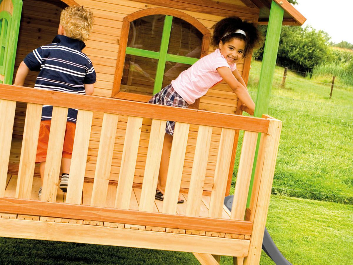 AXI Spielhaus Stef braun B/H/L: ca. 349x233x212 cm Stef - braun/grün (212,00/349,00/233,00cm) - AXI