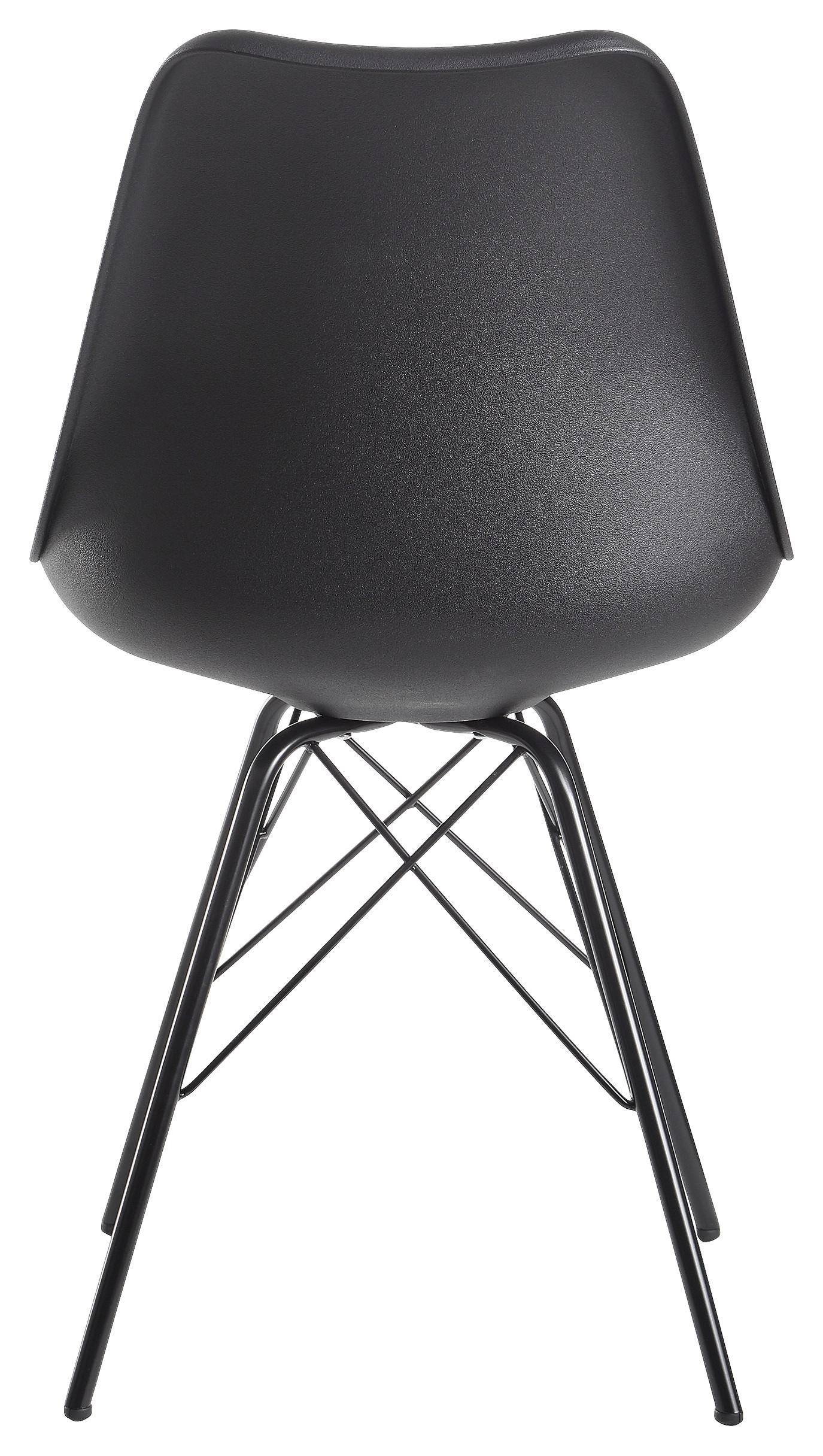 Stuhl 2er.-Set. schwarz Kunstleder Eisen B/H/T: ca. 58x86x48 cm 2er.-Set. - schwarz (58,00/86,00/48,00cm) - Wohnling