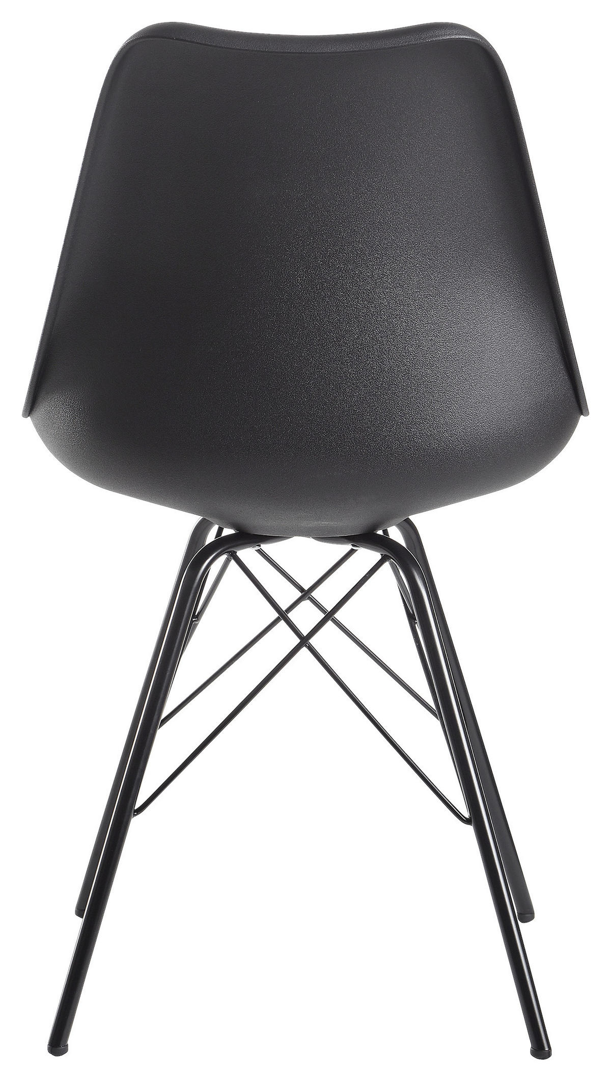 Stuhl 2er.-Set. schwarz Kunstleder Eisen B/H/T: ca. 58x86x48 cm 2er.-Set. - schwarz (58,00/86,00/48,00cm) - Wohnling