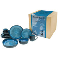 CreaTable Kombiservice Nordic Fjord blau Steinzeug 10 tlg. Nordic Fjord - blau - CreaTable