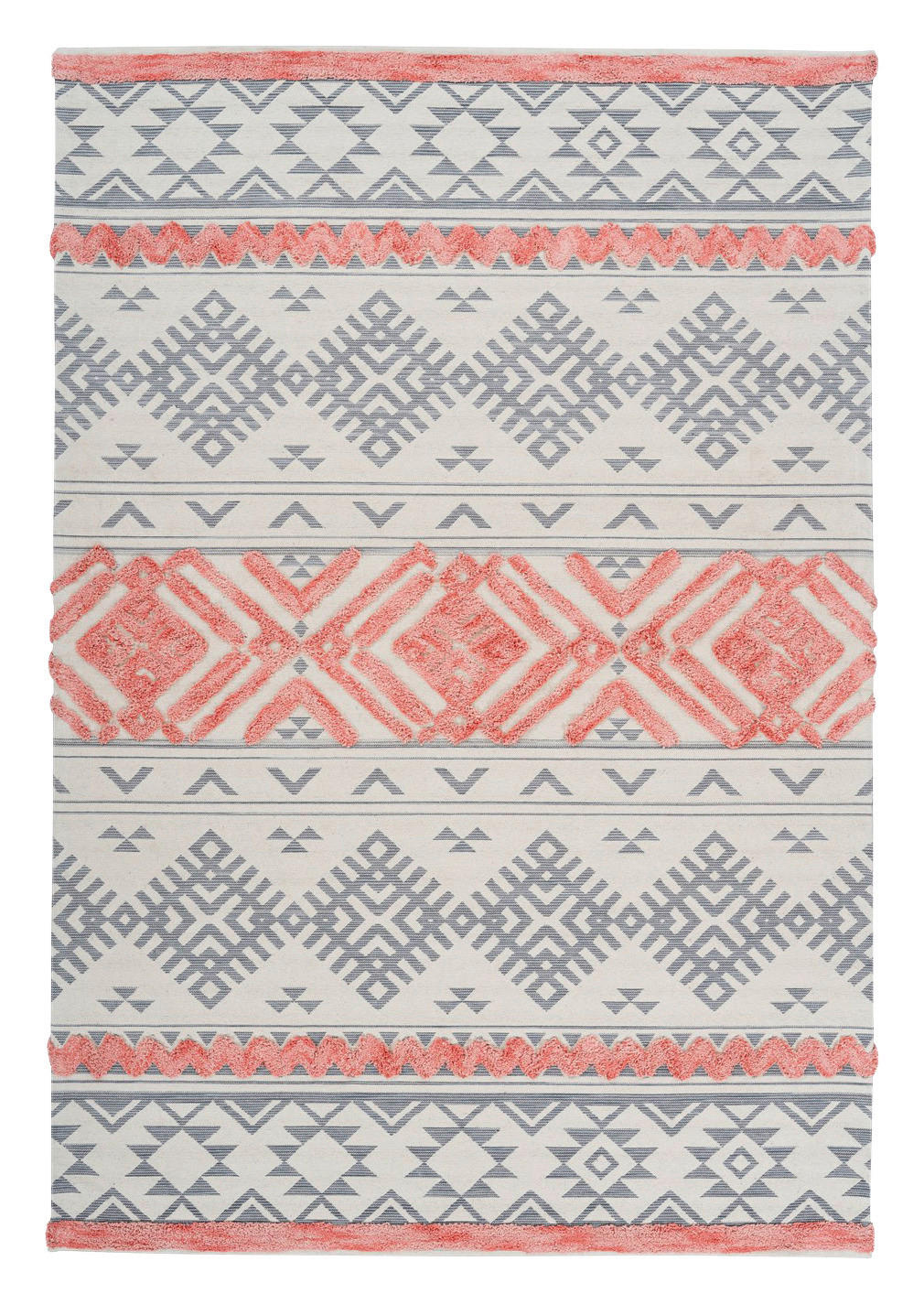 Arte Espina Kurzflorteppich Ethnie 225 apricot B/H/L: ca. 120x1x170 cm Ethnie 225 - apricot/grau (170,00/120,00/1,00cm) - Arte Espina
