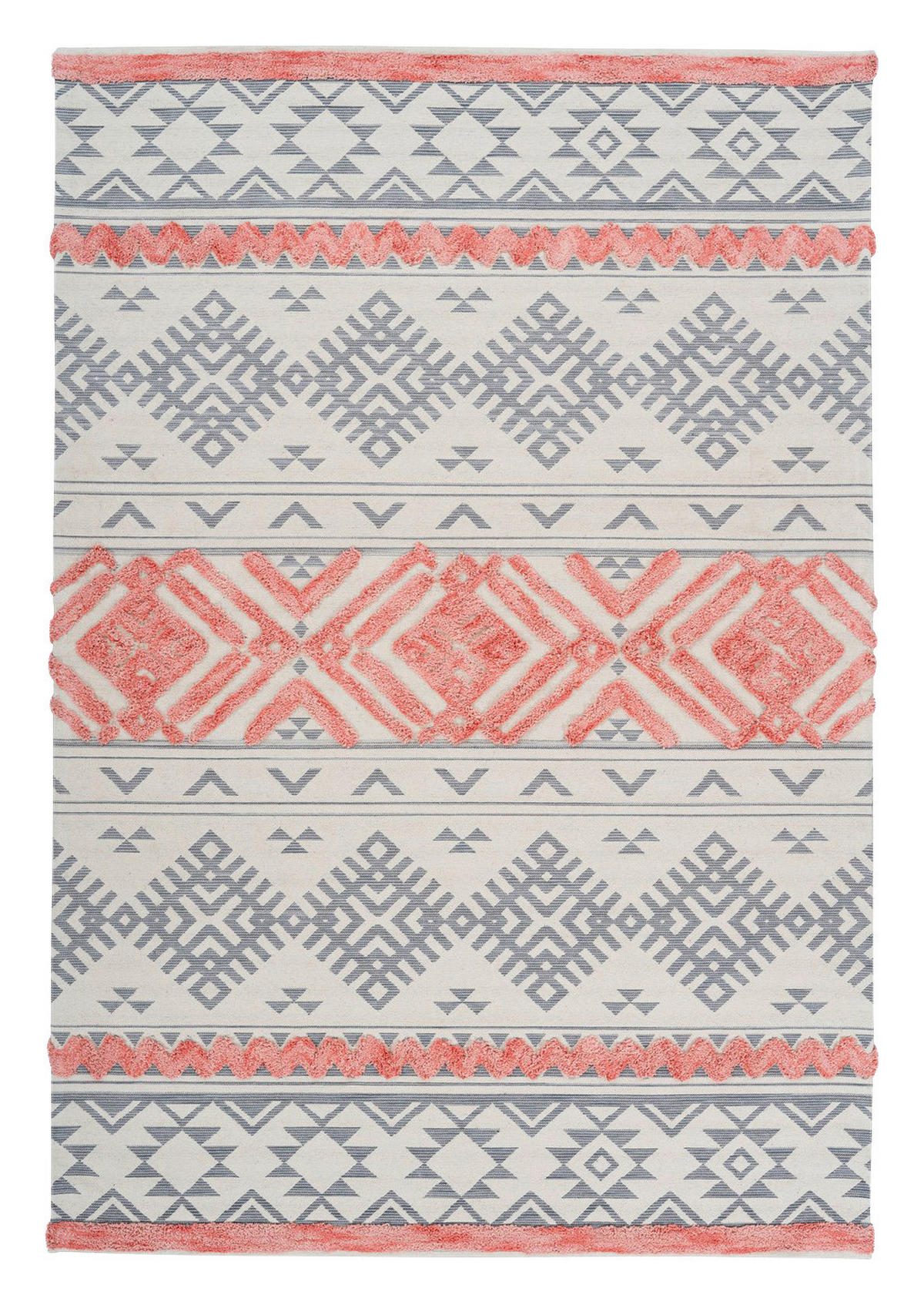 Arte Espina Kurzflorteppich Ethnie 225 apricot B/H/L: ca. 120x1x170 cm Ethnie 225 - apricot/grau (170,00/120,00/1,00cm) - Arte Espina