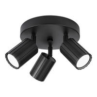 Lamkur Strahler schwarz Stahl B/H/L: ca. 18x19,5x18 cm 3 Brennstellen Prisma - schwarz (18,00/18,00/19,50cm) - Lamkur