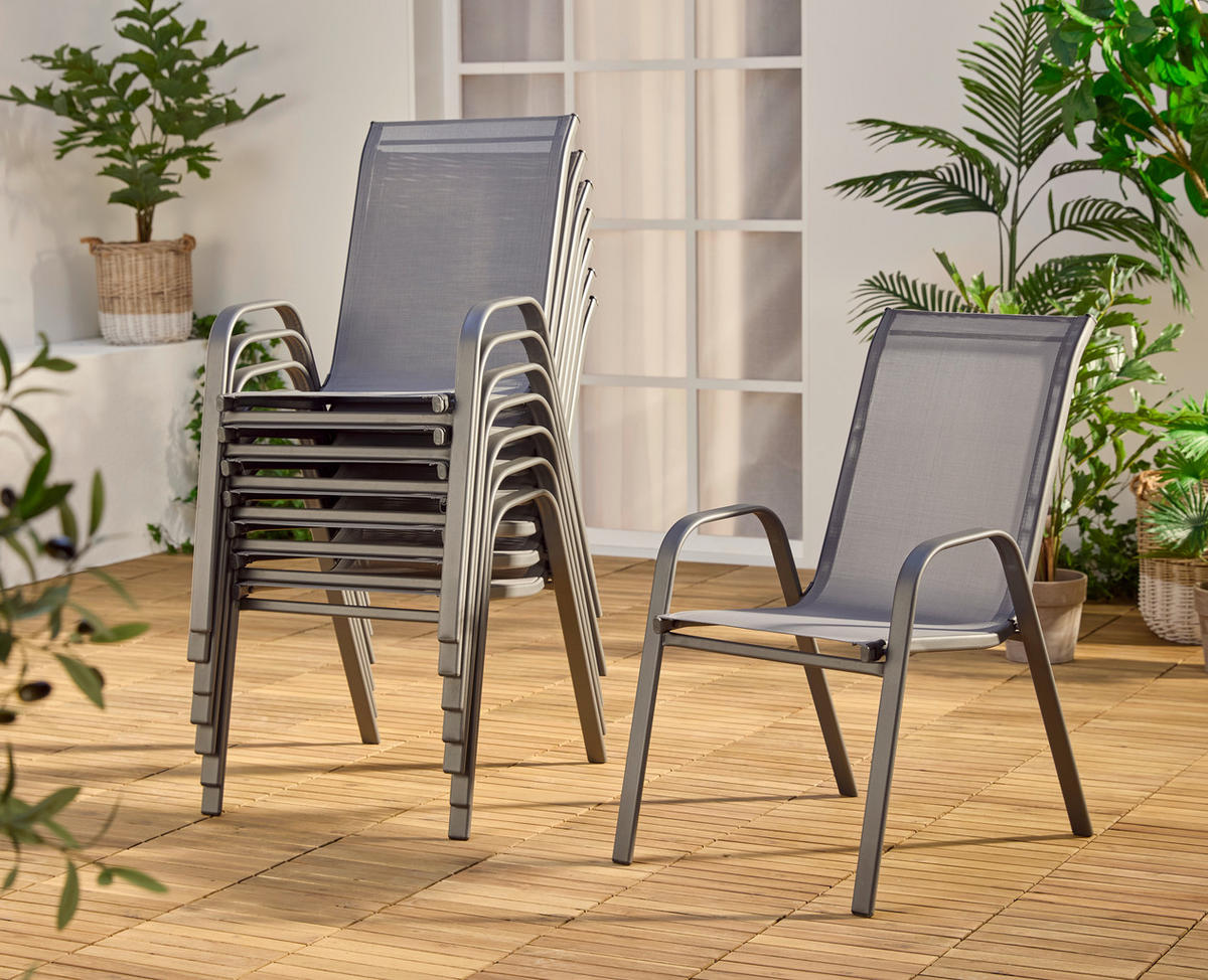 POCOline Stapelsessel Malta anthrazit Stahl B/H/L: ca. 55x93x74 cm Malta - anthrazit (74,00/55,00/93,00cm) - POCOline