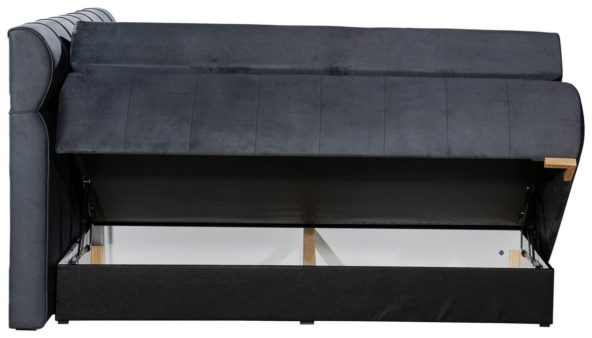 Boxspringbett Sorrent dunkelgrau Microfaser Liegefläche B/L: ca. 180x200 cm Sorrent - dunkelgrau (190,00/115,00/215,00cm)