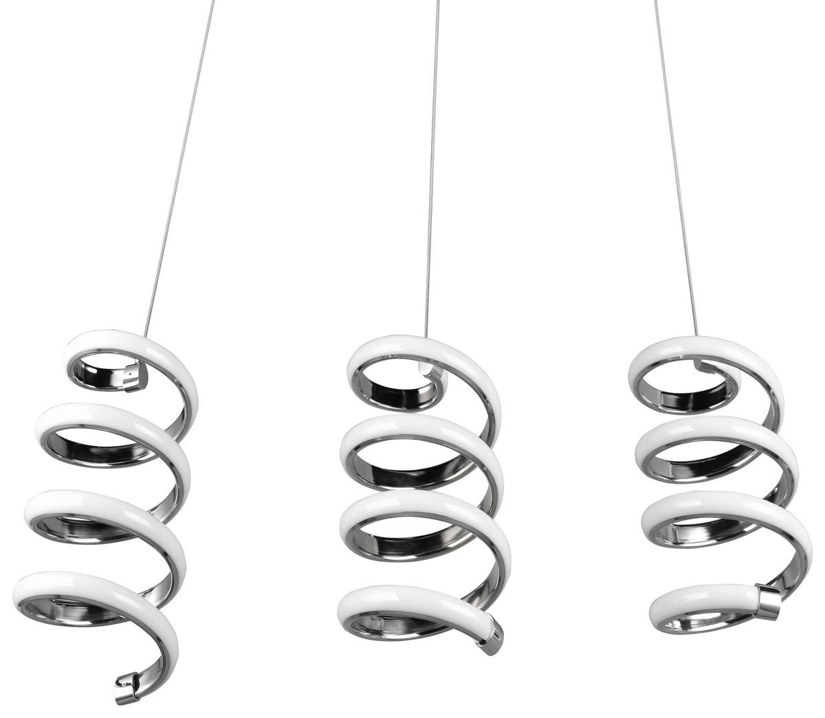 Reality LED-Pendelleuchte Chrom Metall B/H/T: ca. 70x150x13 cm 3.0 Brennstellen Laola - Chrom (70,00/150,00/13,00cm) - Reality