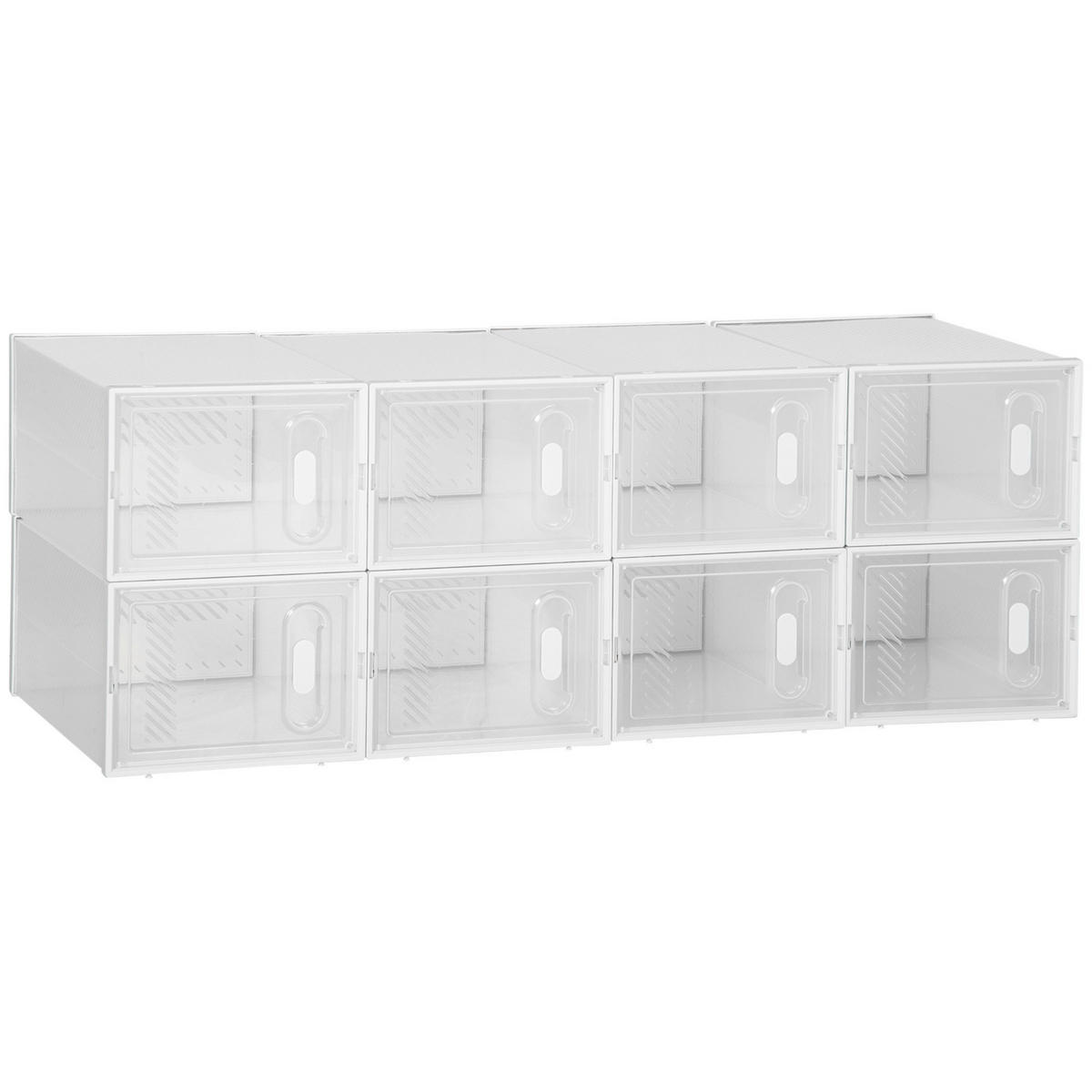 HOMCOM Schuhregal transparent Polypropylen B/H/L: ca. 35x25x19 cm Schuhschrank_mit_Stecksystem - transparent (19,00/35,00/25,00cm) - HOMCOM