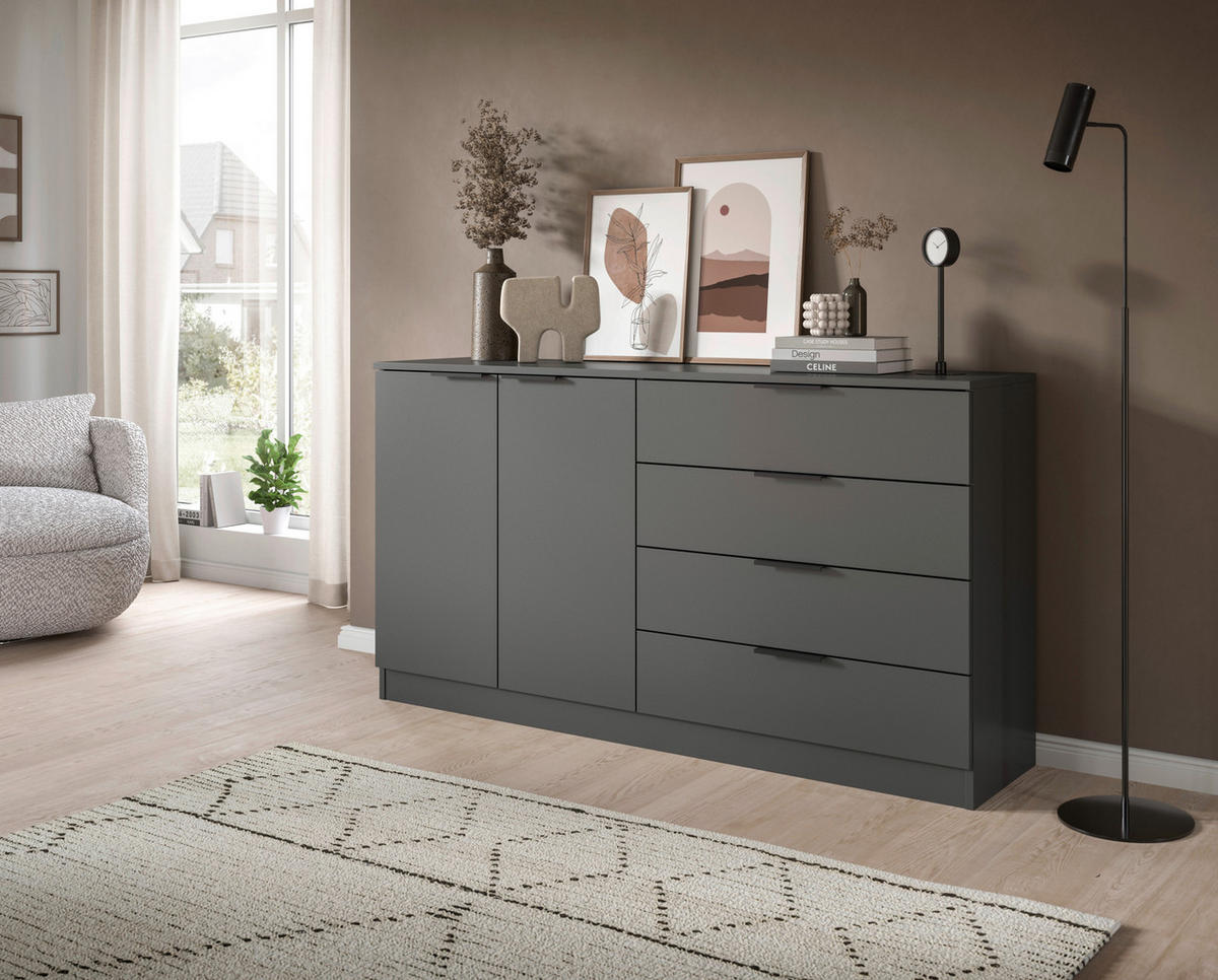 Kommode KOPENHAGEN anthrazit B/H/T: ca. 148x79x35 cm KOPENHAGEN - anthrazit (148,00/79,00/35,00cm) - xonox.home