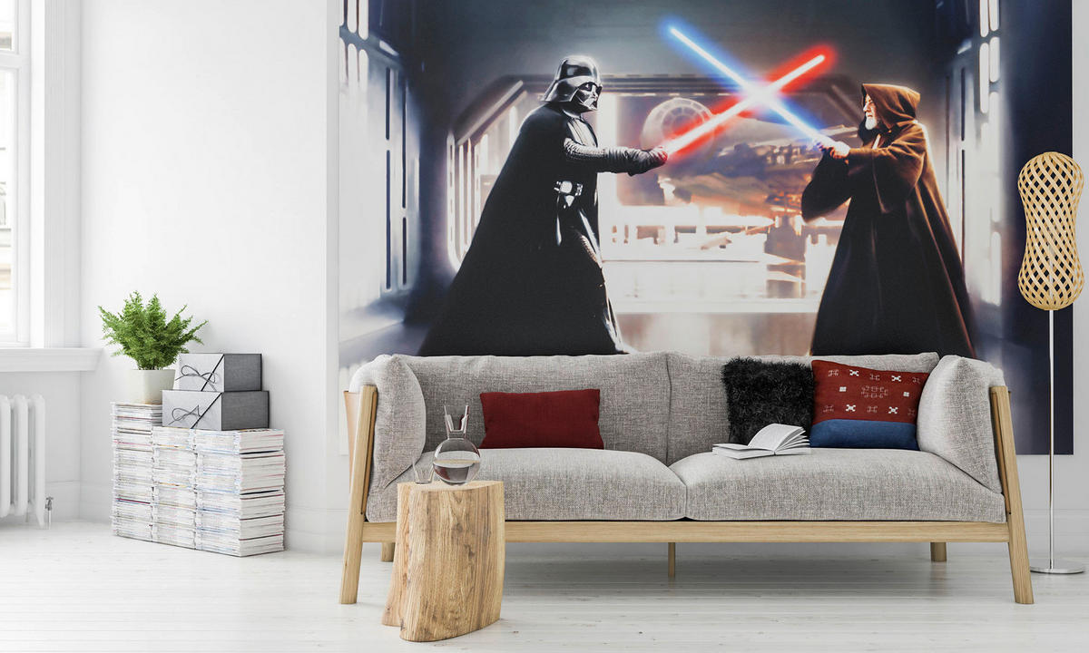Komar Fototapete Star Wars Vader vs. Kenobi B/L: ca. 300x200 cm Star Wars Vader vs. Kenobi - (300,00/200,00cm) - Komar