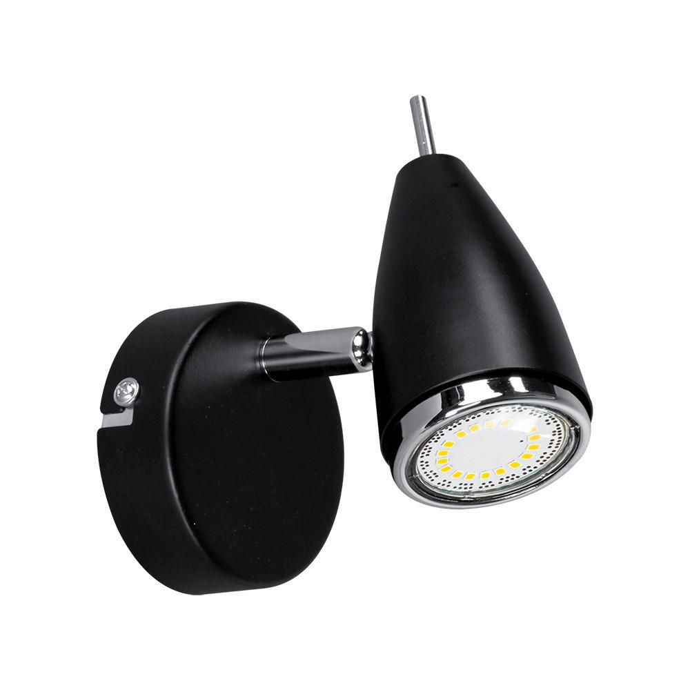 SPOT Light Spot 2098104 schwarz Chrom Metall B/H/T: ca. 12x10x8 cm GU10 1 Brennstellen Linda - schwarz/Chrom (12,00/10,00/8,00cm) - SPOT Light