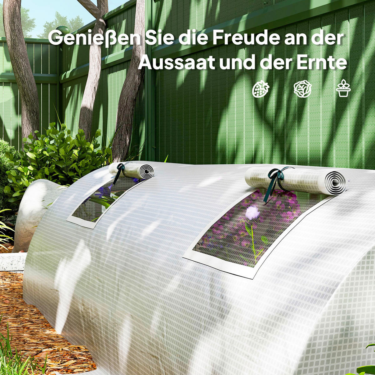 Outsunny Gewächshaus B/H/L: ca. 80x45x200 cm Gewächshaus - weiß (200,00/80,00/45,00cm) - Outsunny
