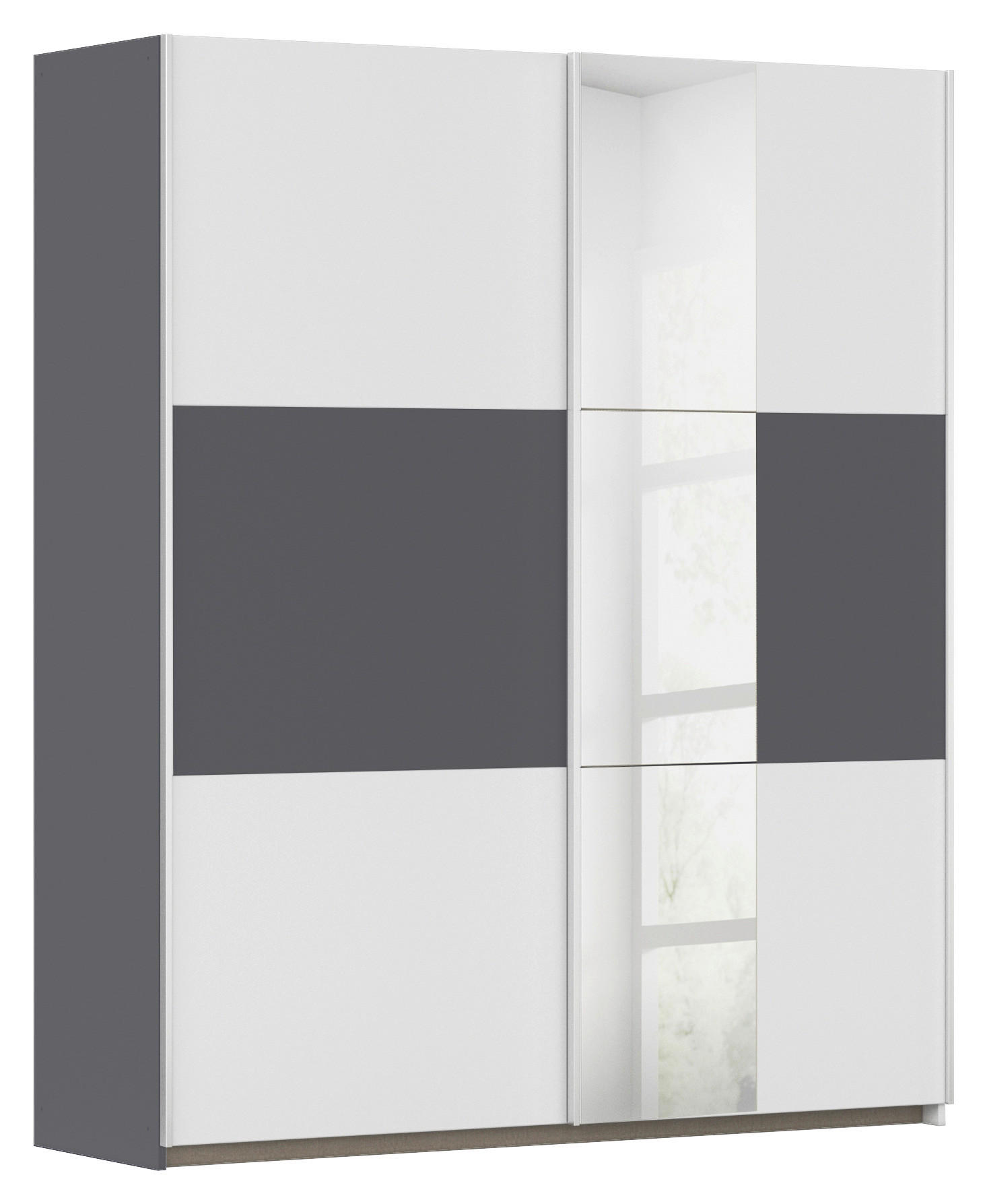 Thumbnail - Kleiderschrank Oslo Alpinweiß grau B/H/T: ca. 175x210x59 cm