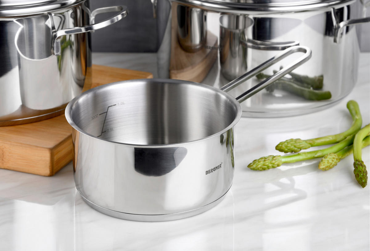 BERGNER Topfset Classic silber Edelstahl 6 tlg. Classic - silber - BERGNER