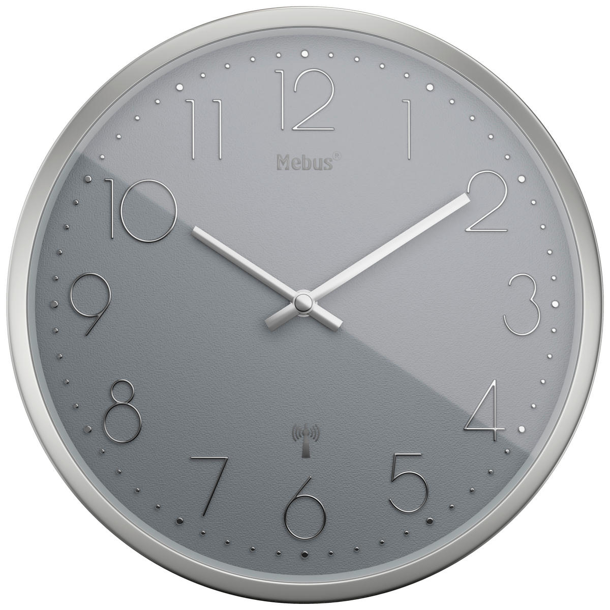 Mebus Wanduhr grau D: ca. 25 cm Wanduhr_Funk - grau (25,00cm) - Mebus