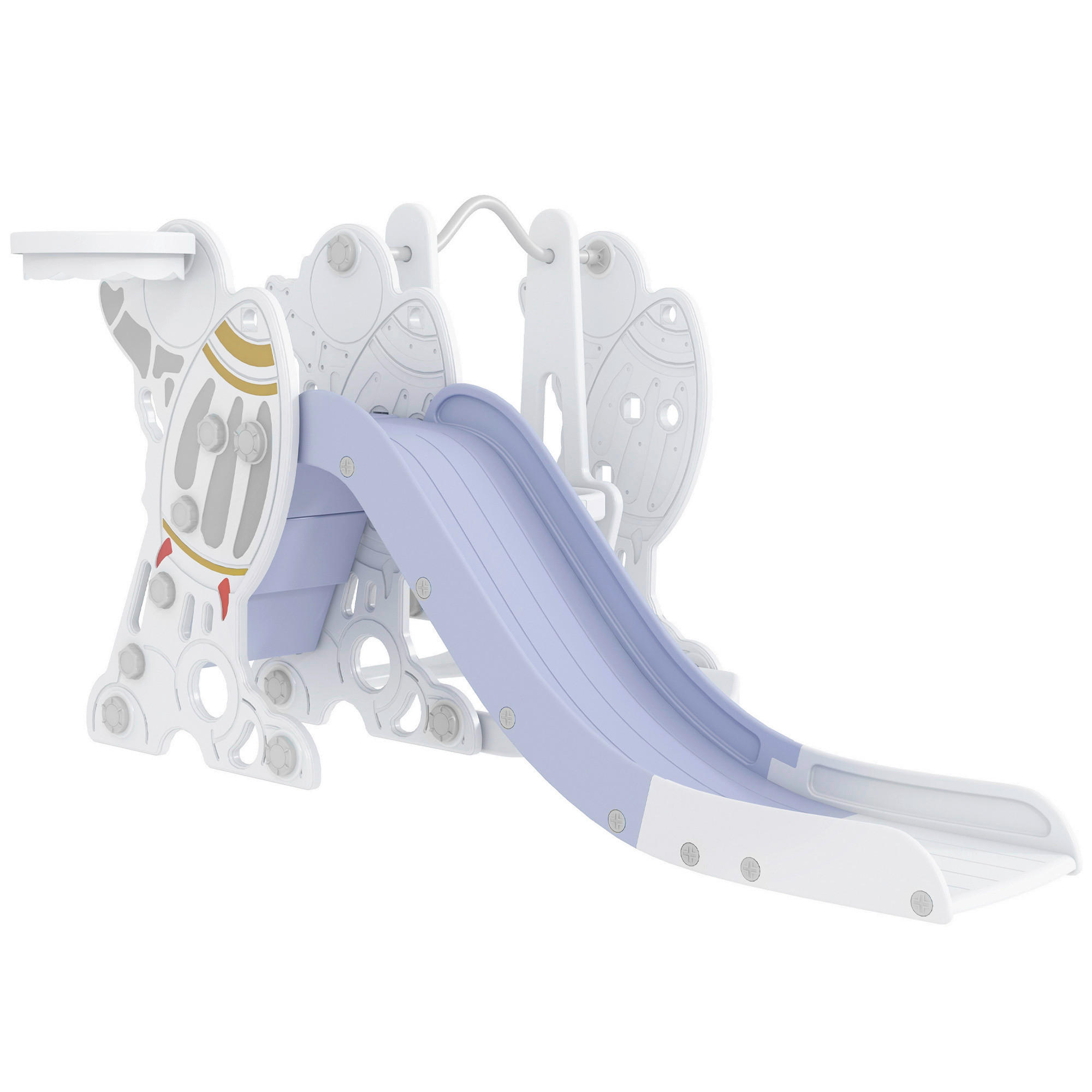 AIYAPLAY Outdoor-Spielzeug grau B/H/L: ca. 185x150x92 cm Kinderschaukel_&_Kinderrutsche_Set - grau (92,00/185,00/150,00cm) - AIYAPLAY