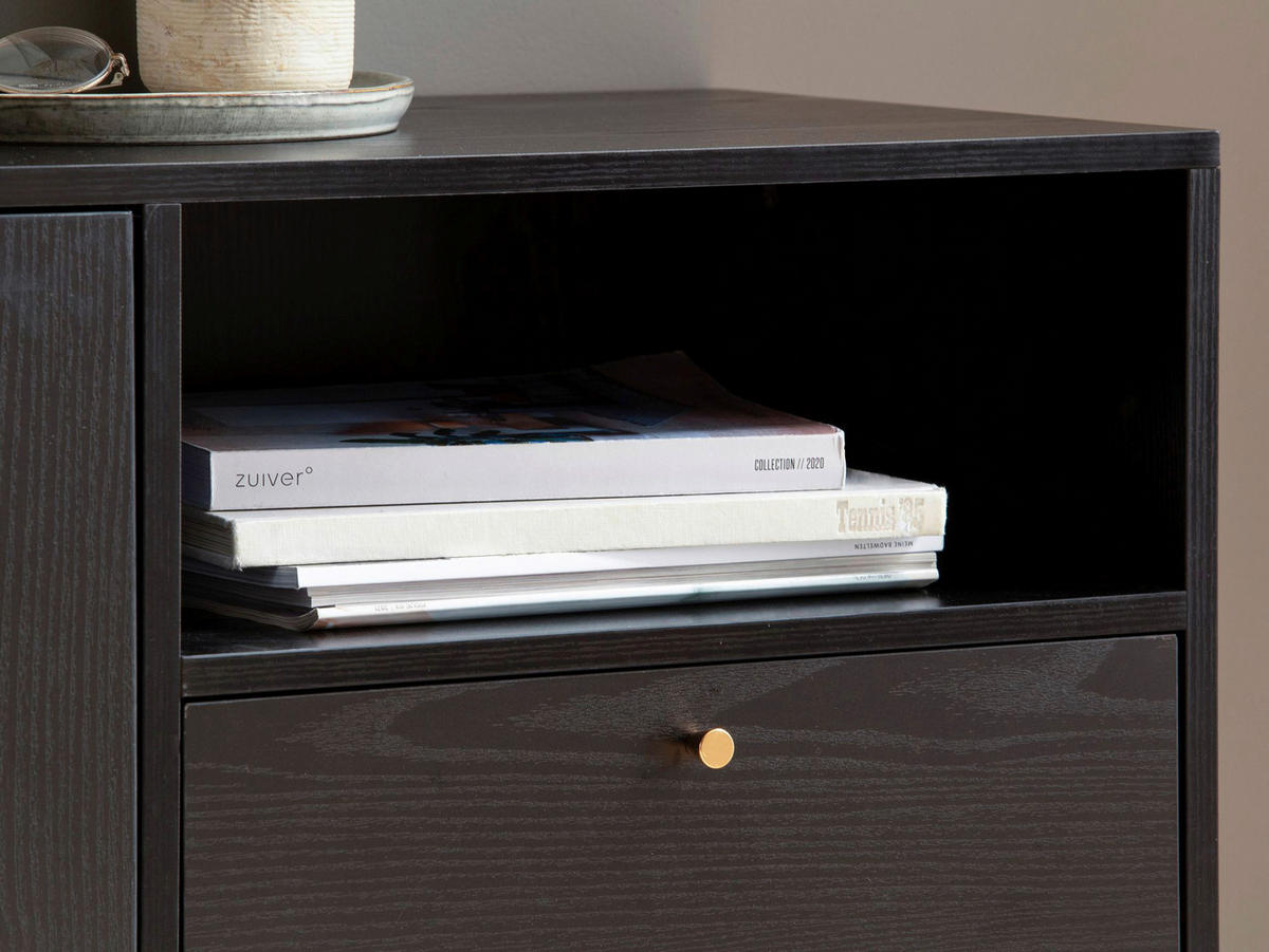Sideboard schwarz B/H/T: ca. 140x75x40 cm Sideboard - schwarz (140,00/75,00/40,00cm) - Wohnling