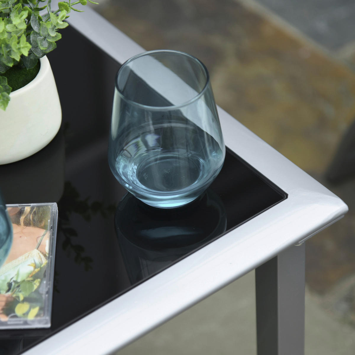 Outsunny Gartenliege-Set mit Tisch schwarz Metall B/H/T: ca. 59x66x169 cm Gartenliege-Set mit Tisch - schwarz (59,00/66,00/169,00cm) - Outsunny