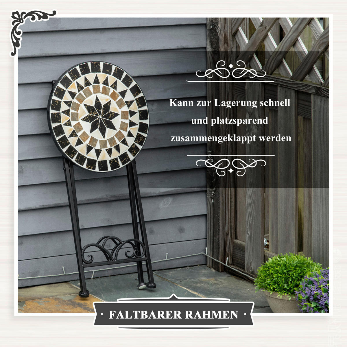 Outsunny Blumenständer bunt Metall B/H/L: ca. 36x67x36 cm Blumenständer - bunt (36,00/36,00/67,00cm) - Outsunny