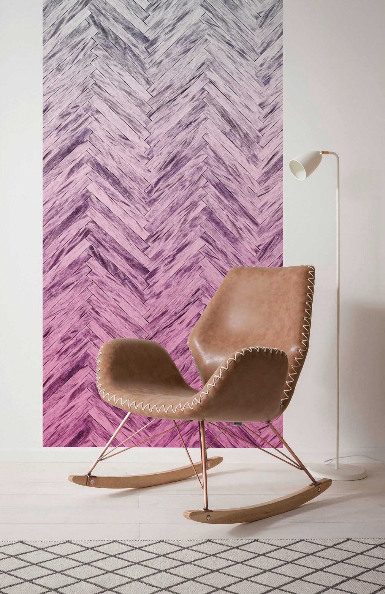 Komar Fototapete Herringbone Pink Panel B/L: ca. 100x250 cm Herringbone Pink Panel - (100,00/250,00cm) - Komar