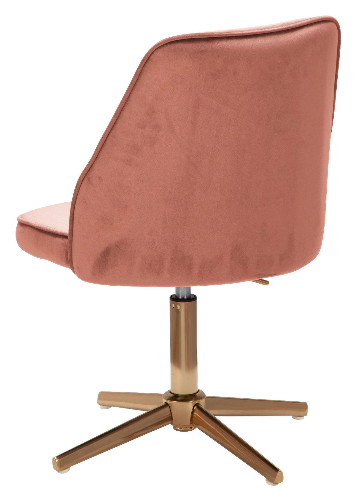 Drehstuhl rosa gold Stoff Eisen Drehstuhl - gold/rosa (60,00/80,00/60,00cm) - Wohnling
