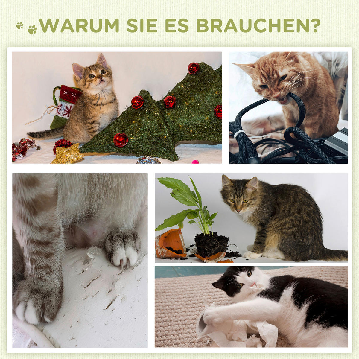 PawHut Kratzbaum grün Spanplatte B/H/L: ca. 39x43x52 cm Kratzbaum - braun/beige (52,00/39,00/43,00cm) - PawHut