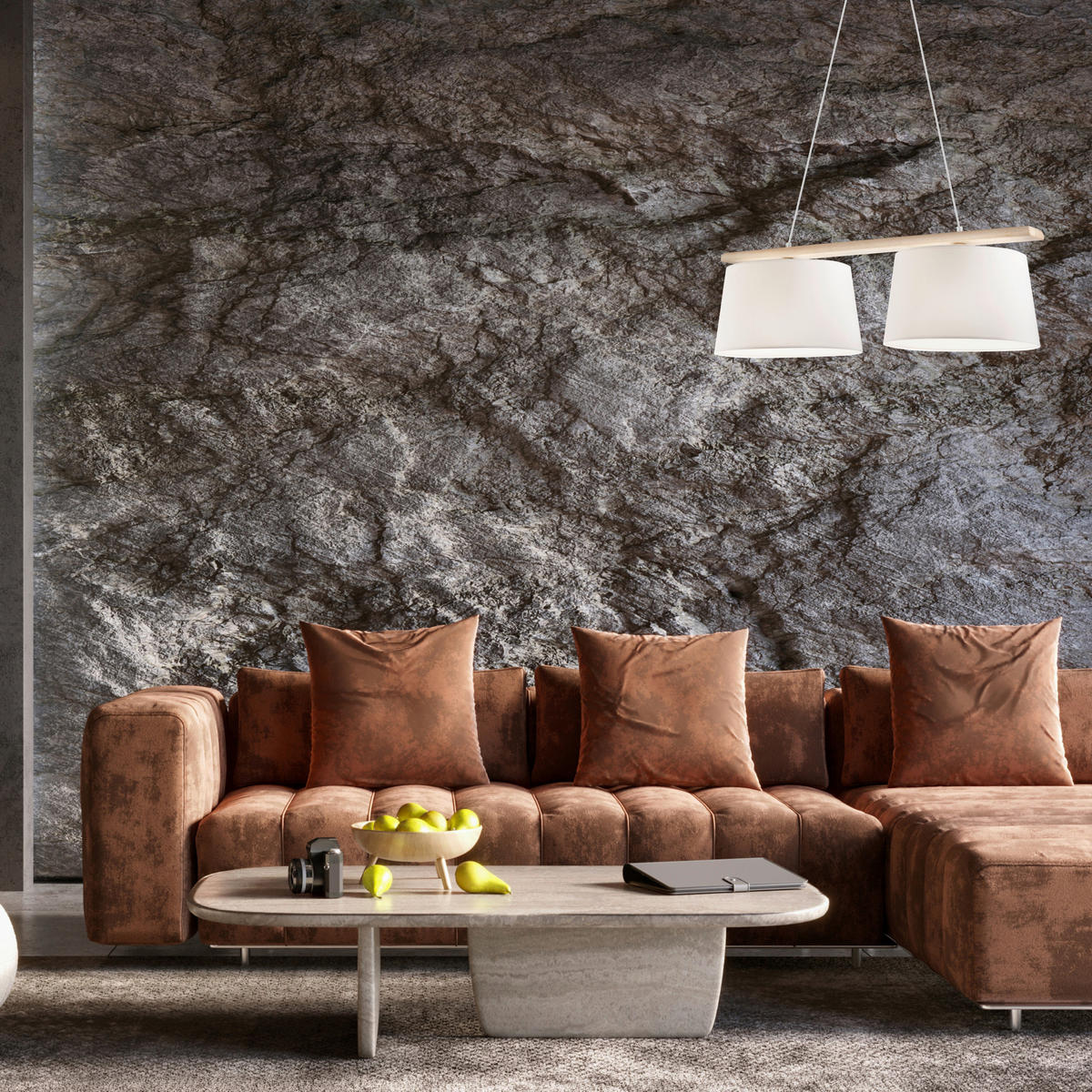 Lamkur Deckenleuchte weiß Stahl Holz B/H/L: ca. 24x45x90 cm 2 Brennstellen Aida - weiß (90,00/24,00/45,00cm) - Lamkur