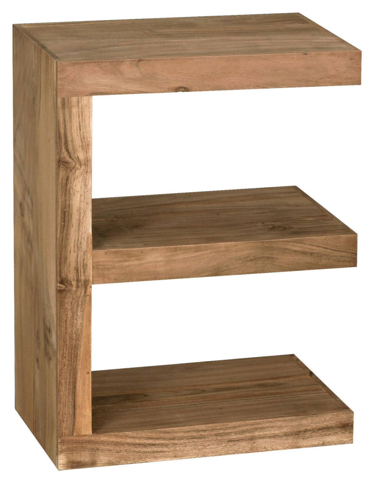 Beistelltisch natur Akazie B/H/T: ca. 45x60x30 cm Beistelltisch E Cube - natur (45,00/60,00/30,00cm) - Wohnling