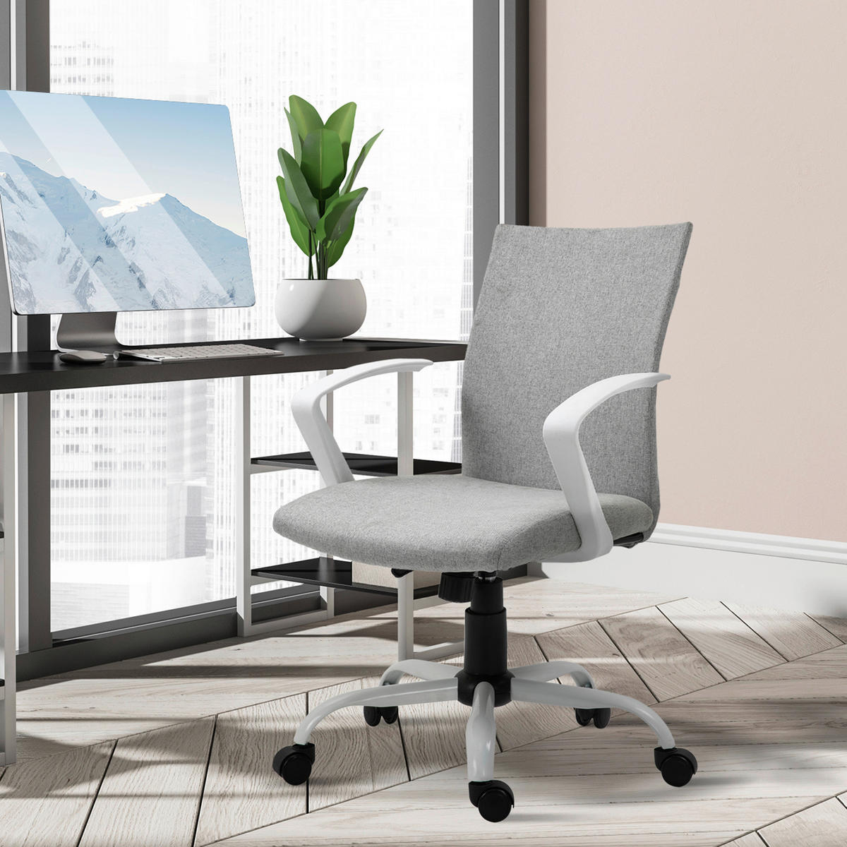 Drehstuhl 921-540LG grau 921-540LG - grau (61,00/89,00/61,00cm) - Vinsetto