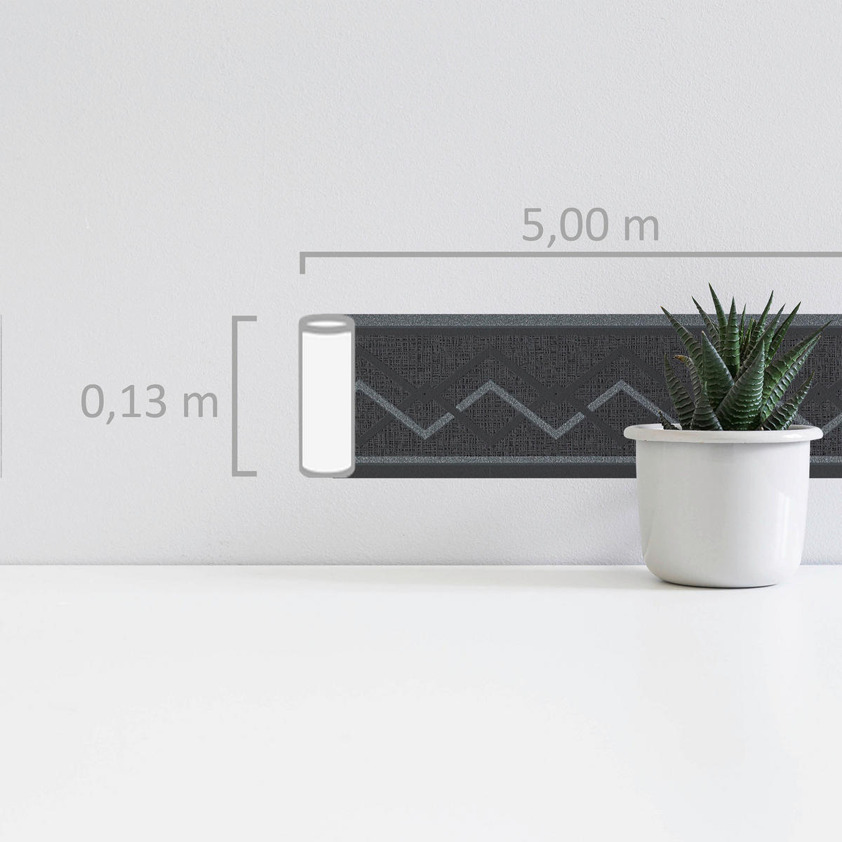 A.S.Creation Bordüre grau B/H/D: ca. 13x500x8 cm Bordüre_selbstklebend - grau (8,00/500,00cm) - A.S.Creation