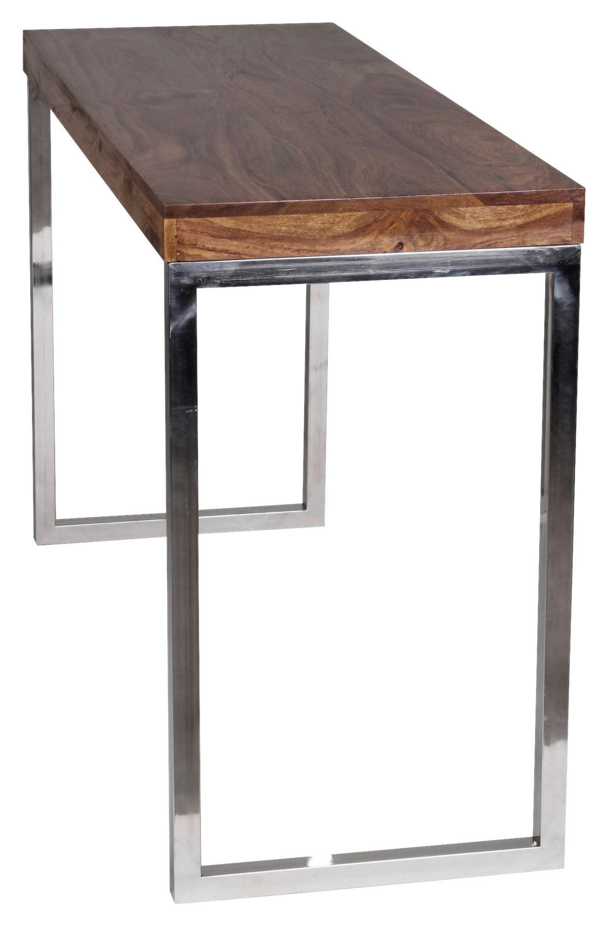 Konsolentisch natur Chrom Echtholz Metall B/H/T: ca. 120x76x45 cm Konsolentisch - natur/Chrom (120,00/76,00/45,00cm) - Wohnling