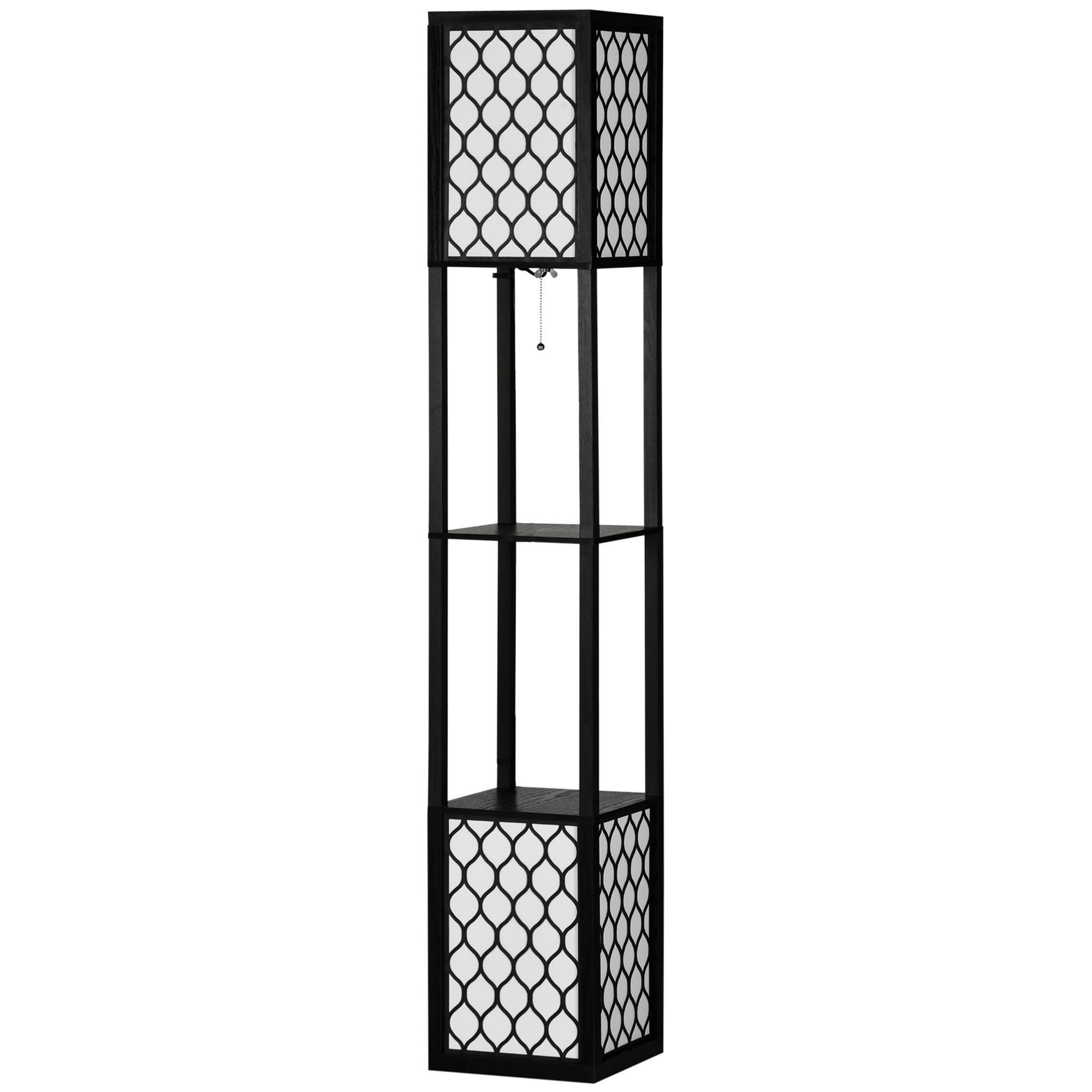 HOMCOM Stehleuchte B31-321V90 schwarz Baumwolle MDF B/H/T: ca. 26x156x26 cm Stehleuchte B31-321V90 - schwarz (26,00/156,00/26,00cm) - HOMCOM